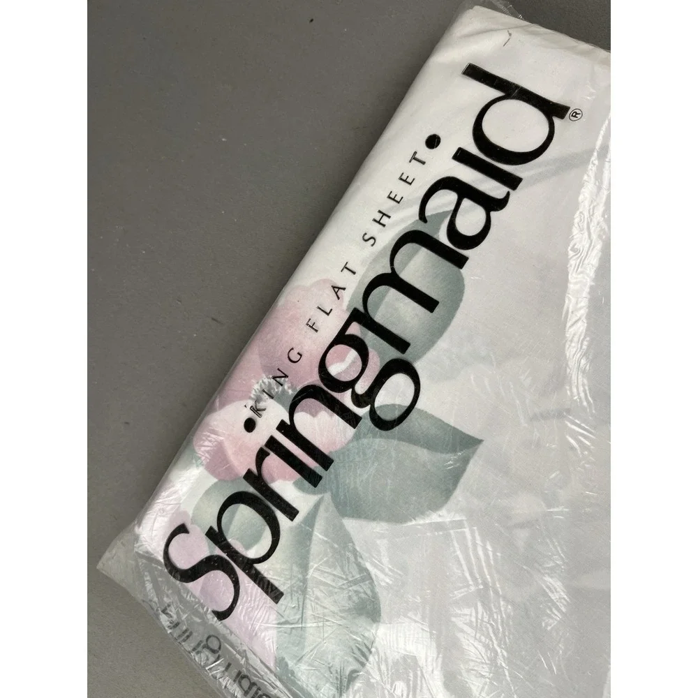Vintage Springmaid King Lillique Rose Flat Sheet Factory Sealed Package